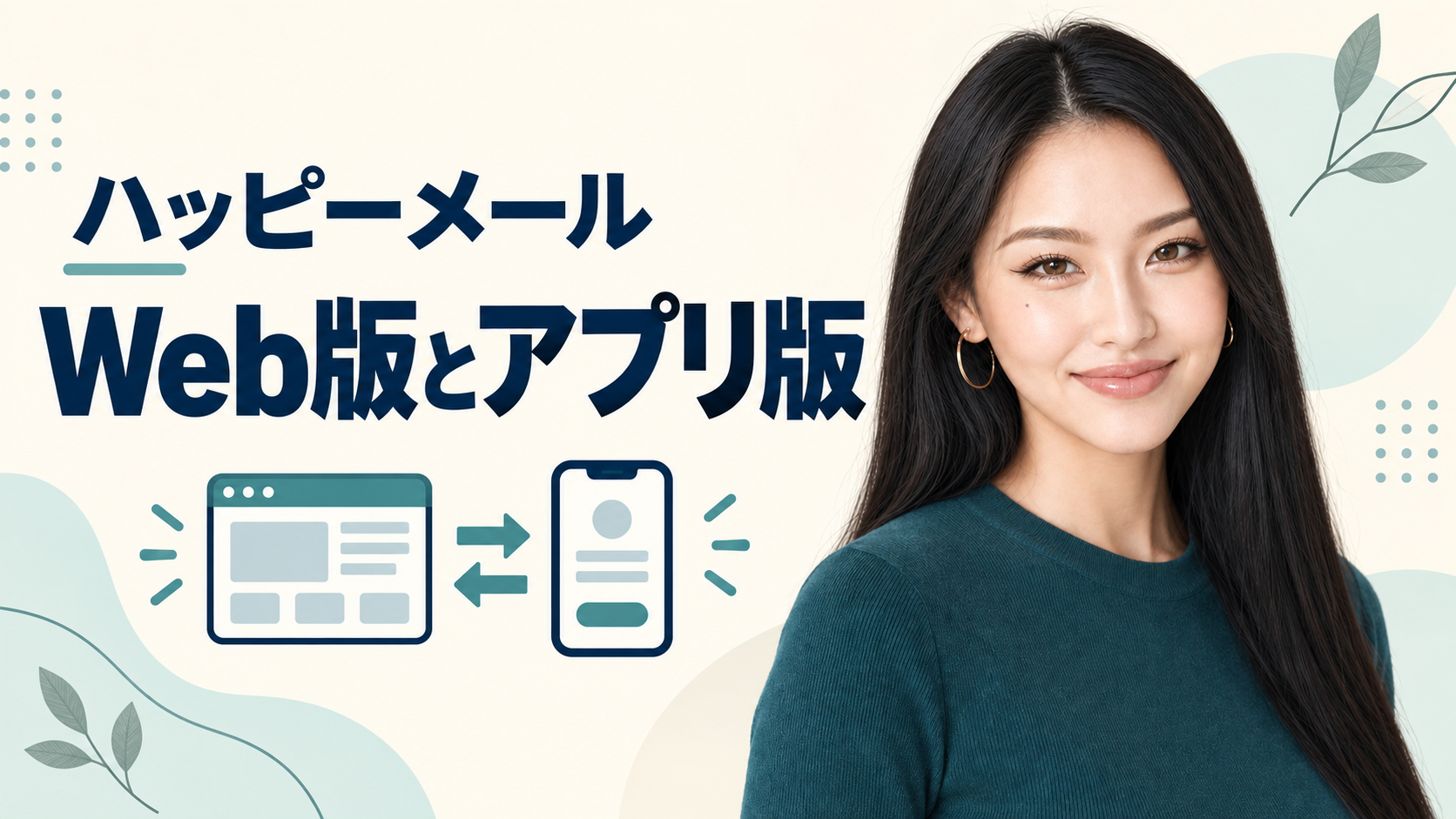 ハッピーメールのWeb版とアプリ版の違い。案内役のあかり。